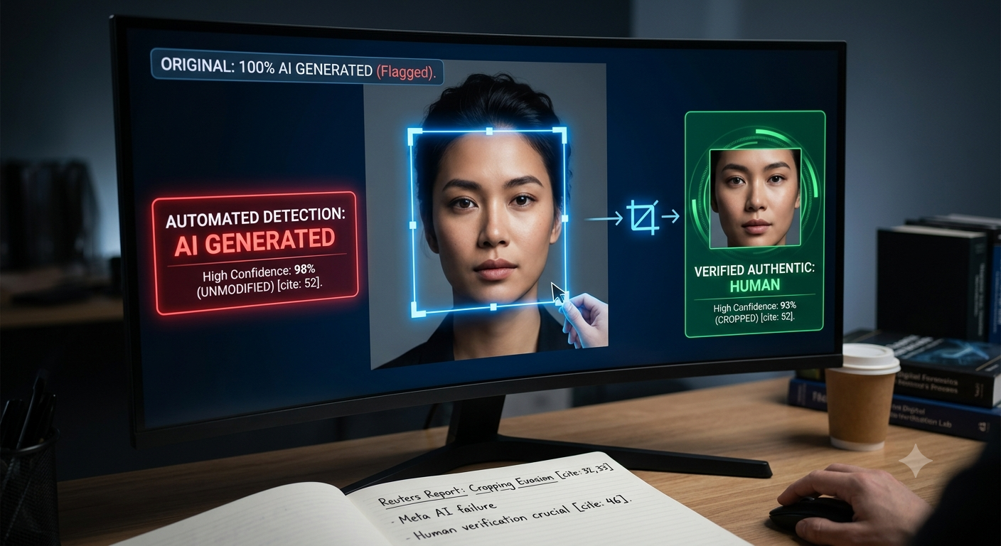Meta’s AI image detector misses cropped AI image