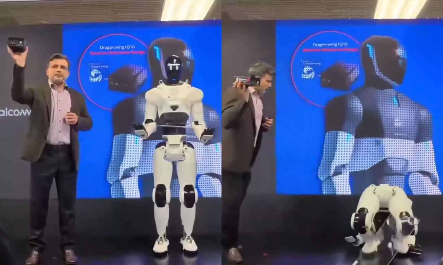 Qualcomm's Humanoid Robot Walked on Stage, Fell Flat on Its Face, and Got Carried Off Under a Cloth